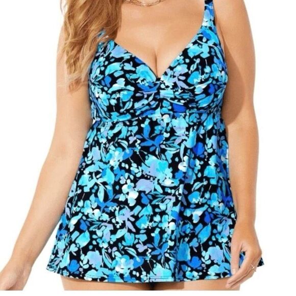 Swimsuits for All Bra Sized Sweetheart Underwire Swim Tankini Top Women’s 40D 20 - Picture 1 of 11